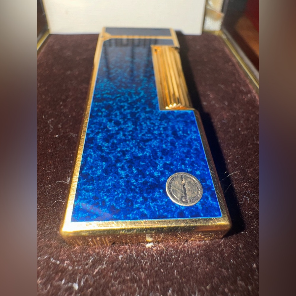 DUNHILL ROLLAGAS GOLD & ENAMEL LIGHTER 100% AUTHENTIC ICONIC 🔥WORKING🔥 MINT EUC - Picture 3 of 10
